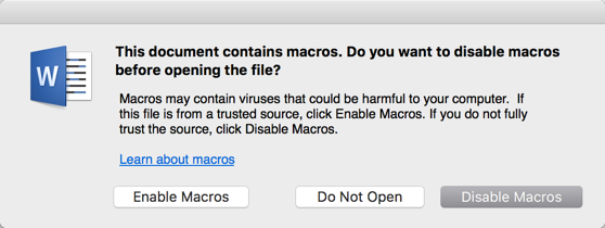 microsoft word for mac macro exploit